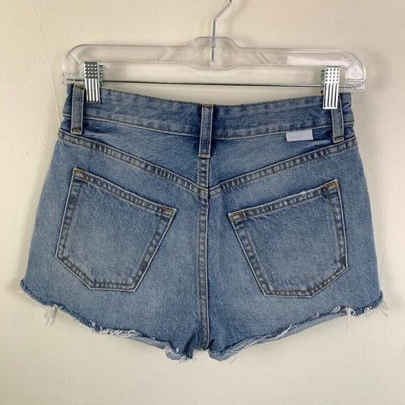 Boyish Cody High Rise Distressed 24 Denim Cutoff Shorts Blue Dont Look Now - Picture 2 of 8